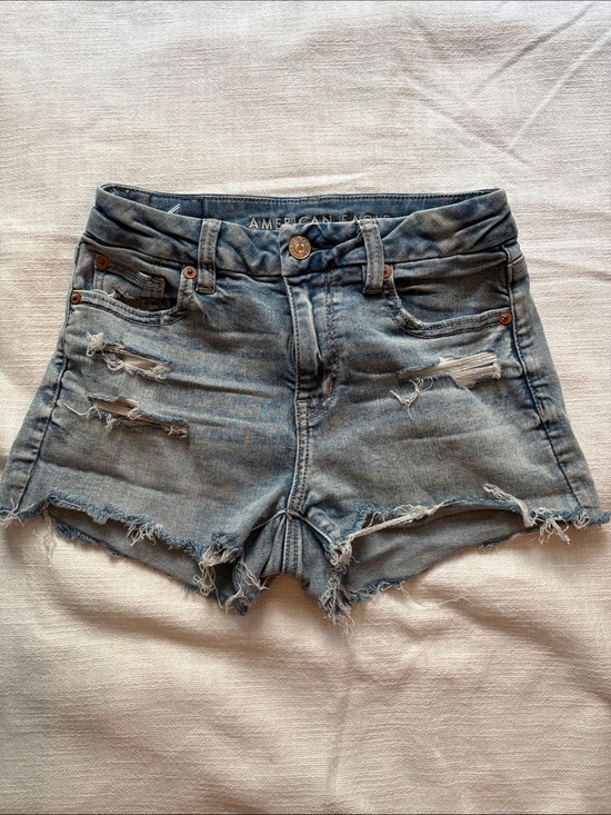 American Eagle Outfitters Pants - American Eagle Outfitters Faded Blue Distressed Denim Cutoff Shorts